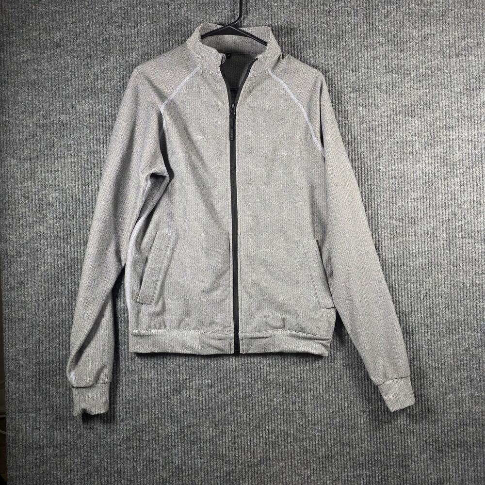 Ptula Athletic Jacket Womens Small Gray Full Zip Stretch Activewear